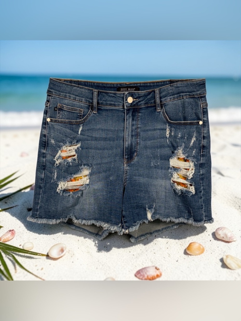 Judy Blue High-Waisted Printed Pocket Lining Cutoff Shorts